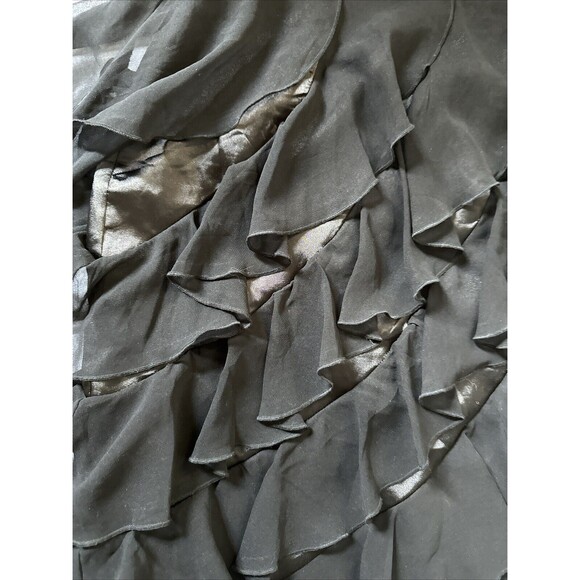 AKIRA CHICAGO Little Black Party Dress Womens Medium Chiffon Ruffle - Picture 7 of 12